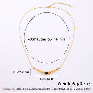 Collier en acier inoxydable doré de luxe Dingchao pour femmes, bijoux élégants et simples, pendentif en forme de cœur, cadeau élégant et tendance - Product Image 3