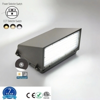 Luminaire mural LED CE ETL à coupure totale avec cellule photoélectrique 100-277Vac 80W/100W/120W pour espaces commerciaux, cours, entrepôts, garages