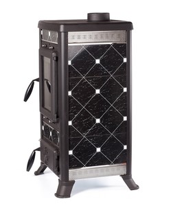 Poêle à bois décoratif en acier <span class=keywords><strong>avec</strong></span> carreaux en céramique 8kW, <span class=keywords><strong>foyer</strong></span> autoportant - Product Image 5