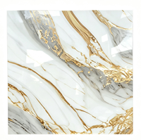 Azulejos de Porcelana de 60x60cm con Diseño de Mármol y Vetas Doradas para Paredes y Pisos, Material de Construcción de Piedra para Exteriores e Interiores de Villas y Hoteles