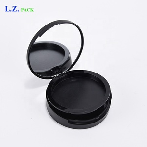 LZ confezione Stock 100 pezzi singolo colore doppio strato nero opaco fardello trucco 59mm rotondo compatto in polvere con specchio e Puff - Product Image 2