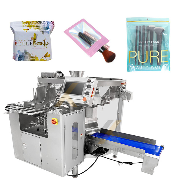 Rotary Zipper Bag Doypack Makeup Brush Packaging Machine Automatic Mirror Comb Premade Pouch Packing Machine