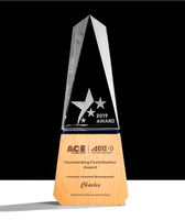ADL New Wood Creative Company Réunion annuelle Souvenir Médaille en bois massif Récompenses Trophées d'affaires en bois de cristal imprimé au laser UV