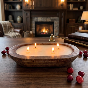 Porte-bougie artisanal en bois de manguier, centre de table rustique en bois pour décoration de table et de fête, à prix très compétitif - Product Image 6