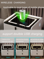 Table de chevet intelligente d'empreintes digitales de nouveau style haut-parleur Bluetooth table de chevet blanche avec charge sans fil