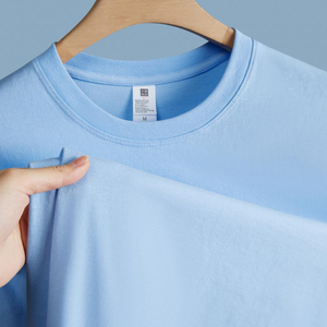 Camiseta Casual de Cuello Redondo para Hombre, 100% Algodón, Jersey Sólido, Ligera y Suave, Suministro de Fábrica al por Mayor - Product Image 2