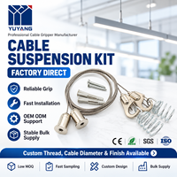 Kit de suspension de câble métallique avec ressort hélicoïdal et verrou d'ancrage au plafond pour panneaux acoustiques et éclairage – Approvisionnement direct usine