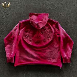 เสื้อฮู้ด500GSM โอเวอร์ไซส์บอกซ์เฮฟวี่เวทมีฮู้ดโอเวอร์ไซส์ลายปัก3D ด้วยผงแฟลชแบบพรีเมียมกำหนดเอง - Product Image 5