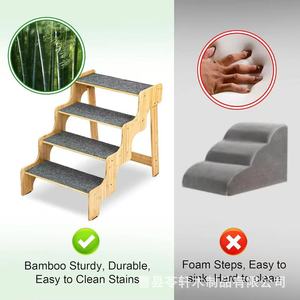 Cross-border wooden dog climbing <b>ladder</b>, tiered pet stairs, small dog assistive uphill stairs, pet climbing <b>ladder</b>, dog - Product Image 5
