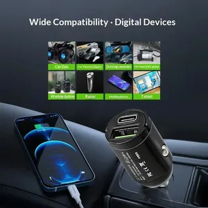 Chargeur de voiture mini 10W PD USB Type C QC3.0, adaptateur de charge rapide compact, allume-cigare automobile, chargeur de téléphone portable pour voiture - Product Image 4
