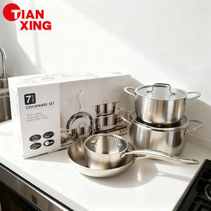 Ensemble de casseroles en acier inoxydable entièrement recouvert de 8 pièces TIANXING, compatible induction, finition mate, dernier modèle - Product Image 5