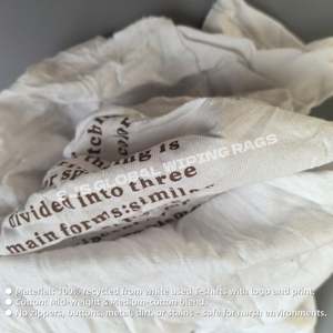 Paños de Limpieza Industriales de Algodón de Baja Pelusación, Trapos Reutilizables Blancos con Estampado de Camisetas, Duraderos para Limpieza de Talleres - Product Image 4