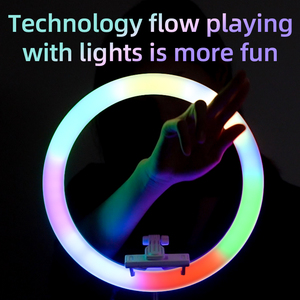 Anneau lumineux <span class=keywords><strong>de</strong></span> <span class=keywords><strong>table</strong></span> pliable et ajustable, intensité d'éclairage réglable, 6 interrupteurs, rvb, 10 pouces, 1 pièce, B1 - Product Image 6