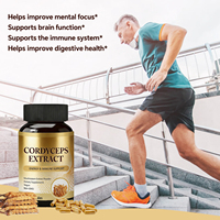 OLLI OEM Capsules d'extrait pur de Cordyceps Sinensis, Complément alimentaire pour la santé, 500mg Capsules de champignons Cordyceps