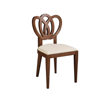 Chaise de salle à manger en bois massif sculpté avec dossier creux, siège rembourré en tissu de luxe, pour restaurant et maison