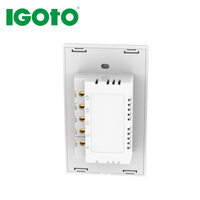 Interrupteurs électriques intelligents Wi-Fi Tuya à 4 boutons, commande à distance, panneau en verre, panneau tactile sensible, pour maison intelligente