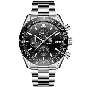 Montre sport chronographe à quartz en silicone originale de la marque de luxe Benyar 5140 pour hommes - Product Image 3