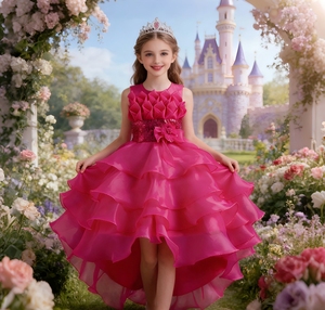 Vestido Elegante y Brillante <span class=keywords><strong>de</strong></span> Noche para Fiesta <span class=keywords><strong>de</strong></span> Graduación para Niña con Flores Rosadas para Boda Esponjoso para <span class=keywords><strong>Ceremonia</strong></span> <span class=keywords><strong>de</strong></span> Graduación - Product Image 2