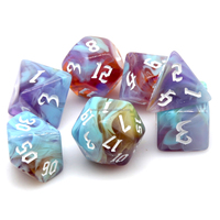 HS DICE Offre Spéciale – Lot de 7 dés polyédriques colorés en acrylique mélangé pour D&D, jeu de société de rôle Dungeons and Dragons