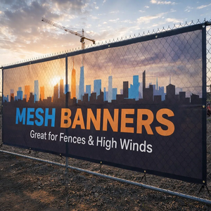 Bannières en filet de vinyle grand format XL personnalisées avec <span class=keywords><strong>impression</strong></span> personnalisée 2,4 m x 1,8 m pour la publicité extérieure, la signalisation, les affiches - Product Image 4