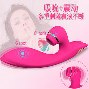 Dubbelkoppige stimulatie-dildo Elektrische staaf Volwassen seksspeeltjes Zuigende vibrator Clitoris G-spot Orgasme Masturbator Massager - Product Image 5
