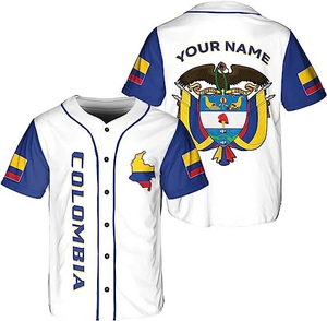 OEM barato personalizado bordado Logo sublimación Vintage malla hombres Jersey <span class=keywords><strong>Colombia</strong></span> amarillo fútbol béisbol Jersey - Product Image 4