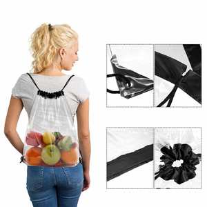 Custom Logo Waterproof PVC Clear Plastic Drawstring <b>Draw</b> <b>String</b> Backpack <b>Bags</b> - Product Image 3
