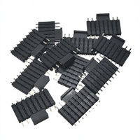 Connecteur de broches DIP en laiton RealRun PH2.54*2.5-1*8P, 2.54*2.5mm, simple rangée, 8 broches, avec couvercle en plastique quadruple, L=14.7mm, plaqué or