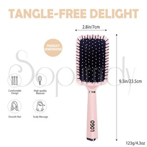 Brosse de massage du cuir chevelu personnalisée avec logo, brosse à cheveux humide, peigne à soies douces avec coussin d'air, peigne pour un toilettage sans douleur - Product Image 2