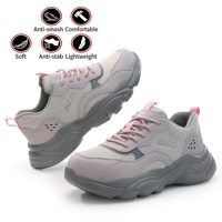 Zapatos de Seguridad para Mujer, Transpirables, con Puntera de Acero Antiaplastamiento, Antipinchazos, Ligeros, Cómodos, Zapatos de Trabajo Antideslizantes