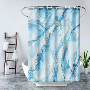 Cortinas de ducha simples geométricas, cortina impermeable a prueba de moho, decoración de baño