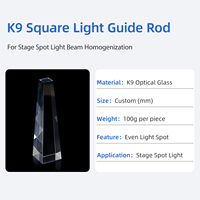 Tige de guidage lumineuse carrée K9 sur mesure à haute transmission pour l'homogénéisation du faisceau des projecteurs LED à tête mobile