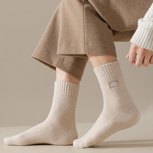 Wholesale High Quality Custom Fuzzy Plush Warm Crew Socks Men's Winter Wool Cashmere Thermal Socks Unisex - Product Image 2