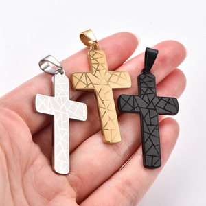 Collier pendentif croix en acier inoxydable tendance pour femmes et hommes, breloques religieuses de Christ, chaîne de prière chrétienne, bijoux en métal - Product Image 6
