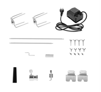 Kit de brochettes BBQ personnalisées avec moteur barbecue, fourchette à viande, tige à broche et supports Kit de rôtissoire BBQ