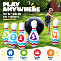 Ensemble de bowling gonflable géant en PVC avec quilles numérotées et boule, jouet sportif éducatif pour enfants, pour jeux de fête en intérieur et en extérieur, vente en gros