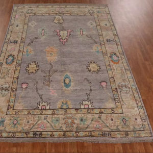 Authentic Oushak Turkish 7x10 Ft Handmade Wool Carpet Beautiful Abstract Pattern Customizable Size Vegetable Dye Area <b>Rugs</b> Sets - Product Image 1