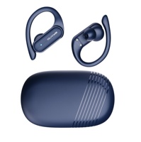Earphone Bluetooth nirkabel tahan air, earbud kait atas telinga Logo kustom, Earphone Bluetooth nirkabel TWS