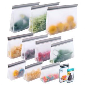 Free Kitchen Reusable Food Grade Platinum Silicone Freezer Fruit Snack Storage Leakproof Collapsible Large Capacity <b>Zip</b> <b>Lock</b> <b>Bag</b> - Product Image 1