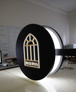 Tùy chỉnh thực hiện ngoài trời vòng tròn hiển thị LED Double Sided màn hình đầy đủ màu sắc logo Đăng quảng cáo hộp Đèn - Product Image 1