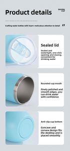 12oz U Shaped Eggshell Insulated Cup 304 Stainless Steel Leakproof Portable Travel Mug With Lid <b>for</b> Car Mount Outdoor Office - Product Image 5