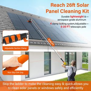 Meilleures ventes Brosse de <span class=keywords><strong>nettoyage</strong></span> de panneaux solaires alimentée par l'eau avec perche télescopique en aluminium de 3,6 m Équipement de <span class=keywords><strong>nettoyage</strong></span> de fenêtres Services personnalisés - Product Image 3