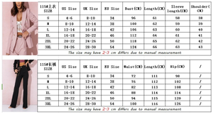 Op maat gemaakte of met logo bedrukte ODM 2-delige pantalonpakken voor dames, blazer met hoge taille en rechte pijpen, zakelijke outfits - Product Image 6