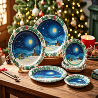 Assiettes en carton blanc jetables personnalisées certifiées BSCI, style américain, pour fêtes, utilisation alimentaire, vente en gros
