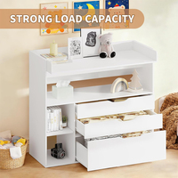Table à langer de luxe blanche pour bébé avec commode à 3 tiroirs