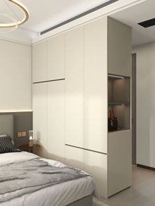 Custom Melamine Wood Style Minimalist <b>Wardrobe</b> Cabinet High Quality Modern Adjustable Design Bedroom Ample Hanging Space - Product Image 5