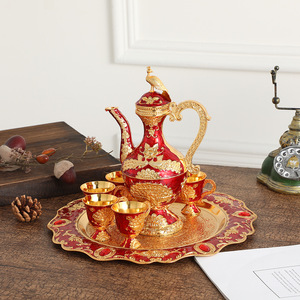 ของตกแต่งบ้านสไตล์ยุโรปที่สร้างสรรค์และประณีต ชุดแก้วไวน์และขวดเหล้าสไตล์วินเทจสุดหรู 8 ชิ้น - Product Image 5