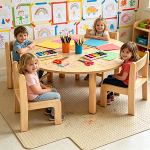 Ensembles de meubles modernes pour enfants en bois massif coloré – Bureau et chaise pour l'éducation précoce, idéal pour la maison, l'étude et la maternelle - Product Image 4