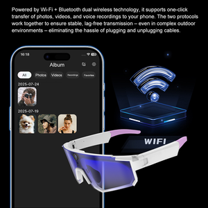 <span class=keywords><strong>Occhiali</strong></span> Sportivi Intelligenti M95 Ultraleggeri con Funzionalità AI Integrate, Fotocamera <span class=keywords><strong>da</strong></span> 8MP per Foto e Video, Riproduzione Musicale e Chiamate - Product Image 4