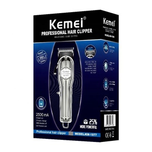 Tondeuse à cheveux Kemei KM-1977 à moteur haute vitesse, design personnalisé, rechargeable, électrique, en métal - Product Image 2